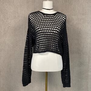 Streetwear Society Womens Open Knit Fairy Grunge Sweater Size M Grunge Goth Rave